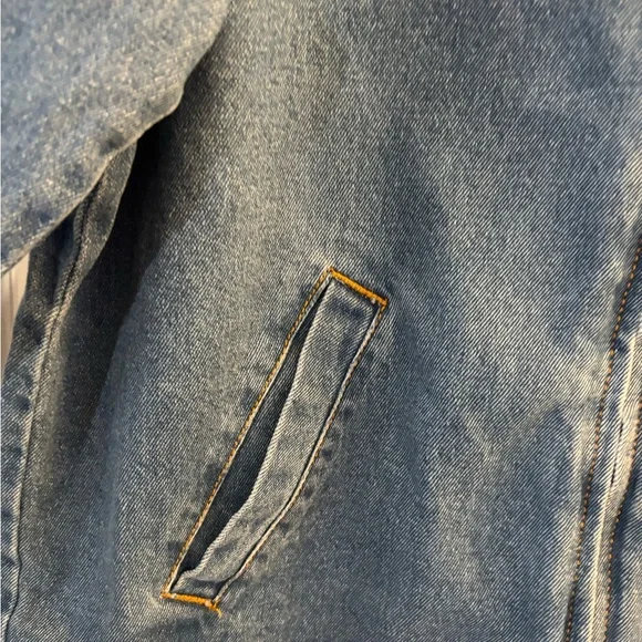 Ford Men’s Blue Denim Work Jacket with Brown Corduroy Collar Sz S NWT - Picture 5 of 7